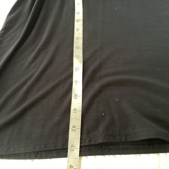 NWT J.Jill Black Midi Dress Size L Stretchy Knit Rayon Crossover Casual Surplice - Picture 8 of 12